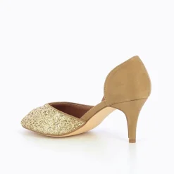 Escarpins Peep-Toe Diane Camel Et Or