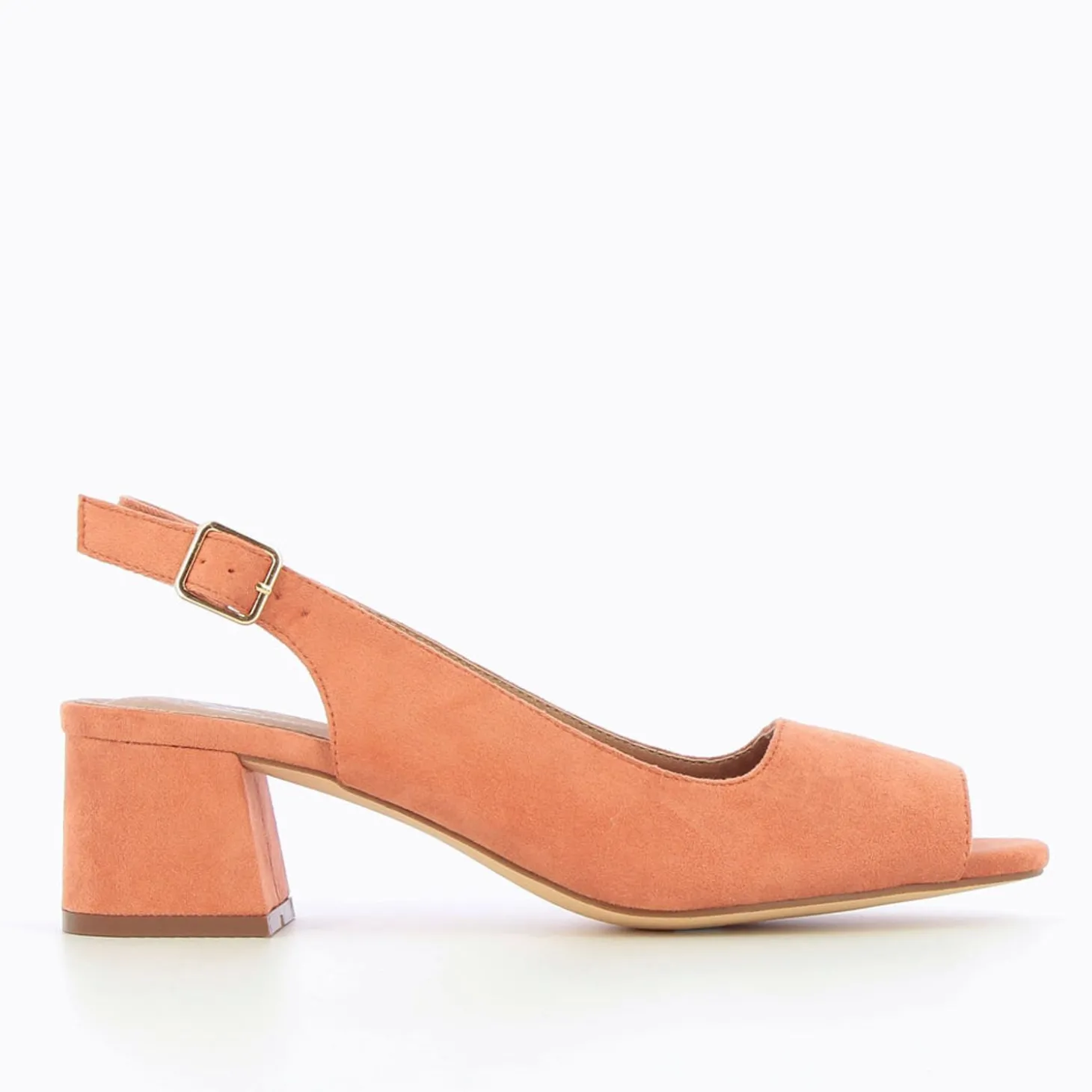 Escarpins Peep-Toe Maureen En Suedine Saumon