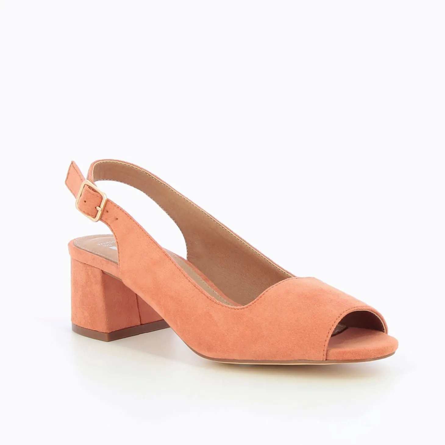 Escarpins Peep-Toe Maureen En Suedine Saumon
