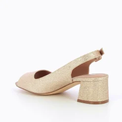 Escarpins Peep-Toe Maureen A Paillettes Or