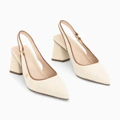 Escarpins Slingback Lara Beiges A Bout Pointu