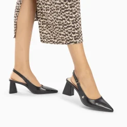 Escarpins Slingback Lara Noirs A Bout Pointu