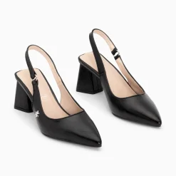 Escarpins Slingback Lara Noirs A Bout Pointu
