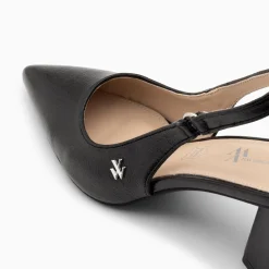 Escarpins Slingback Lara Noirs A Bout Pointu