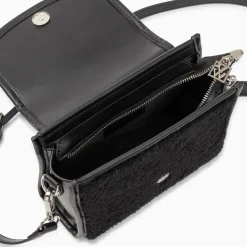 Mini Sac A Main Victoria Noir En Faux Shearling