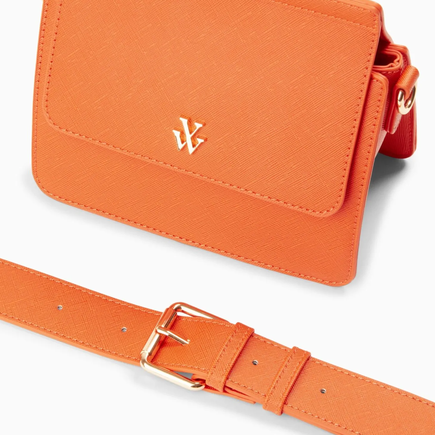 Mini Sac Trapeze Aurelie Orange A Bandouliere