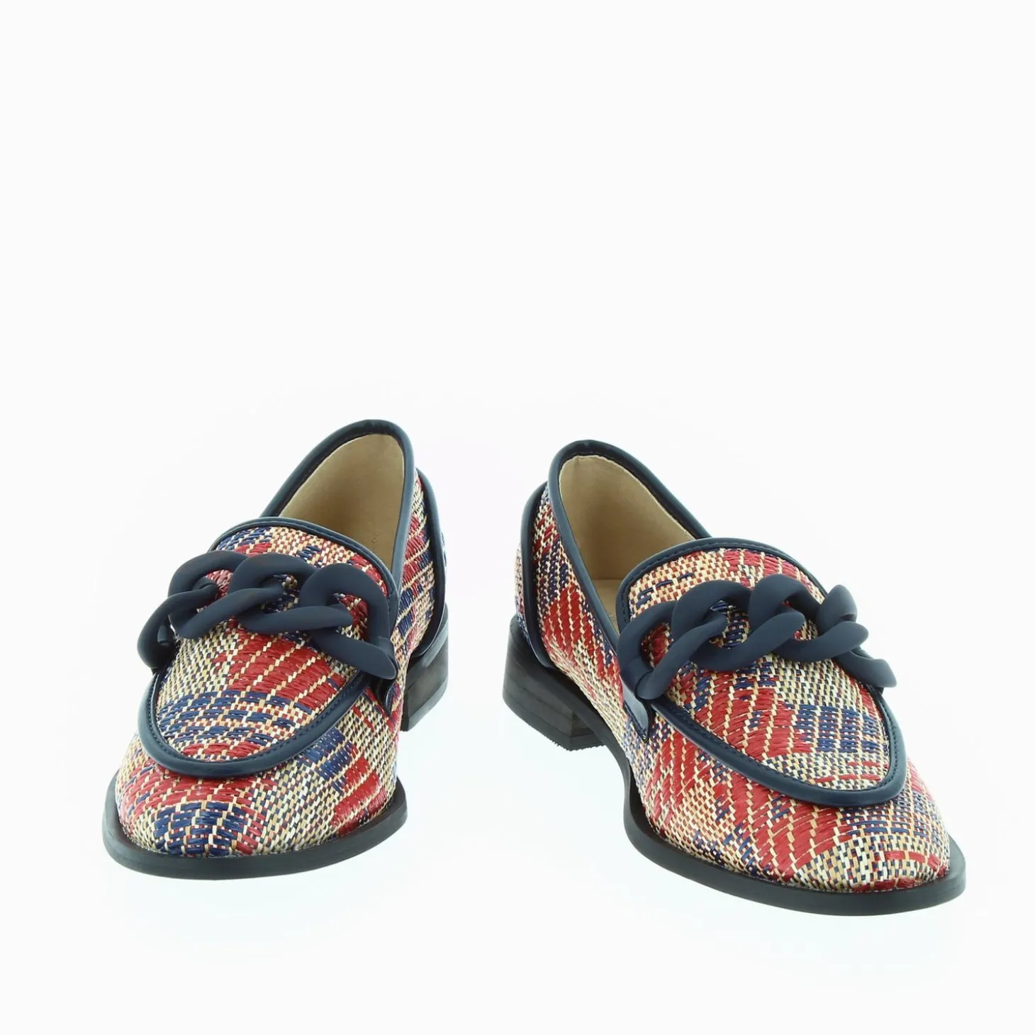 Mocassins Barbara Marine A Chaine Mate