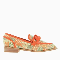 Mocassins Barbara Orange A Chaine Mate