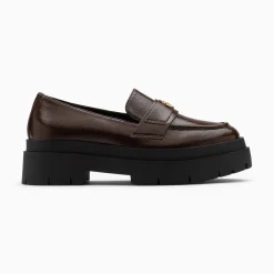 Mocassins Rosalie Marron A Plateforme Crantee