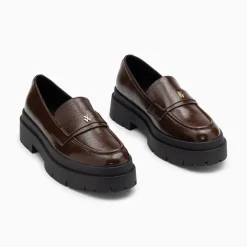 Mocassins Rosalie Marron A Plateforme Crantee