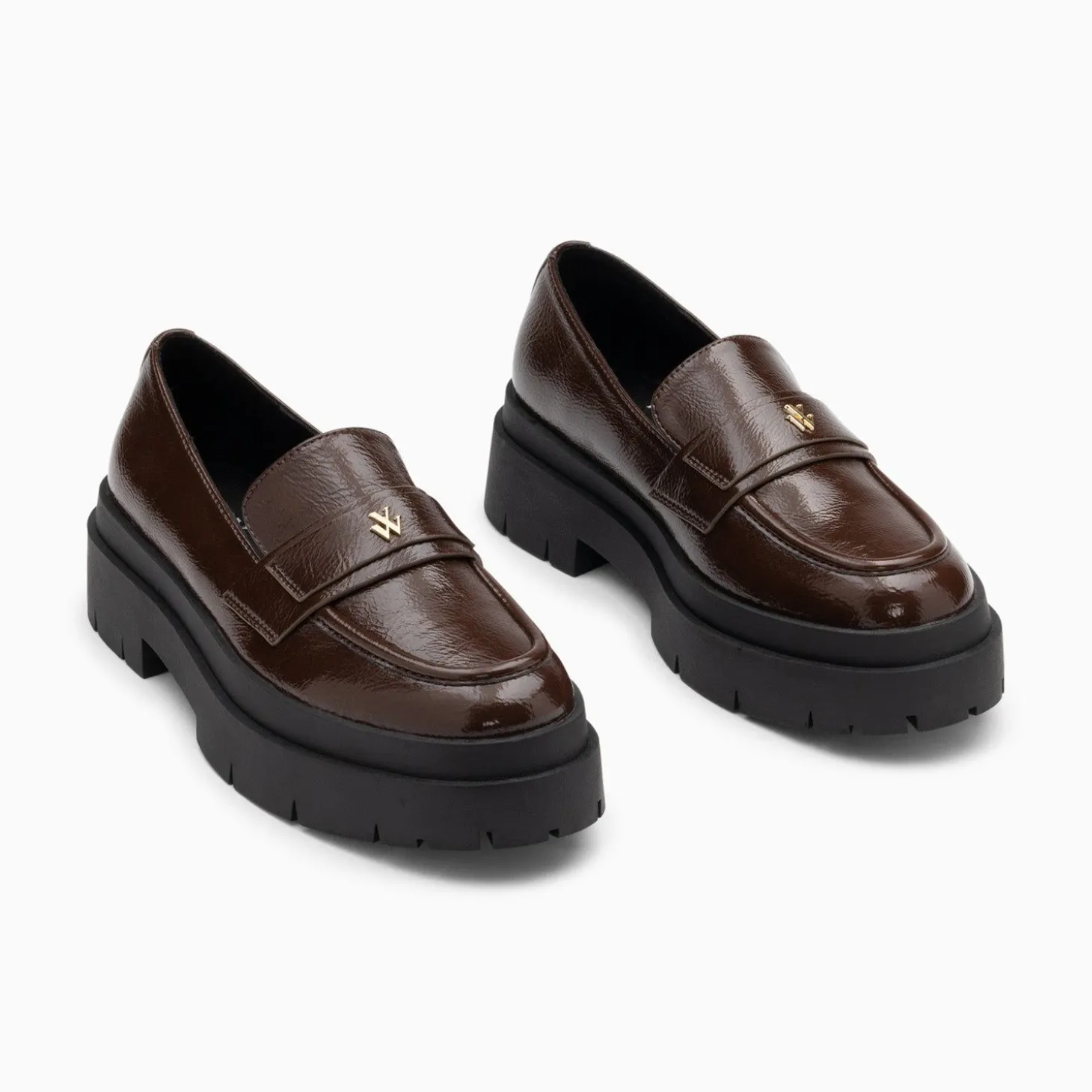 Mocassins Rosalie Marron A Plateforme Crantee