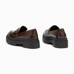 Mocassins Rosalie Marron A Plateforme Crantee