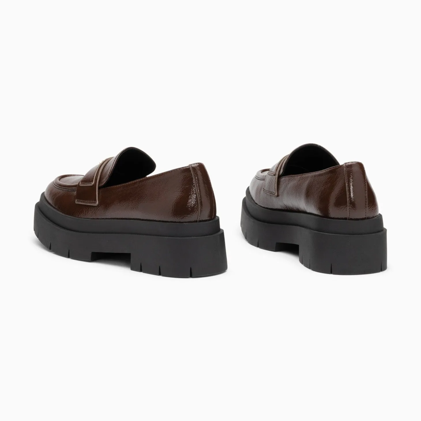 Mocassins Rosalie Marron A Plateforme Crantee