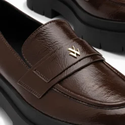 Mocassins Rosalie Marron A Plateforme Crantee