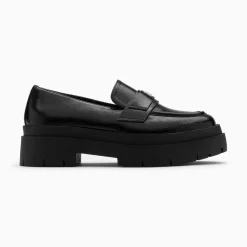 Mocassins Rosalie Noirs A Plateforme Crantee