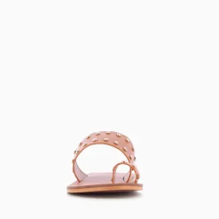 Mules Cloutees Laeticia Camel A Passe-Pouce