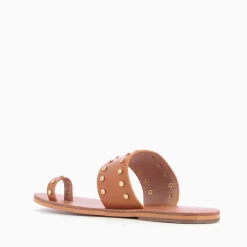 Mules Cloutees Laeticia Camel A Passe-Pouce