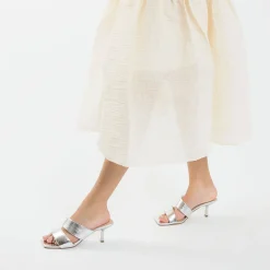 Mules Elia Argent A Brides Rembourrees