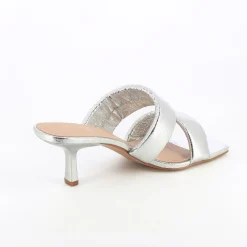 Mules Elia Argent A Brides Rembourrees