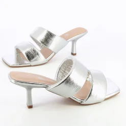 Mules Elia Argent A Brides Rembourrees