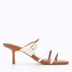 Mules Kitten Heel Axelle Blanches