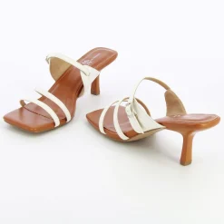 Mules Kitten Heel Axelle Blanches