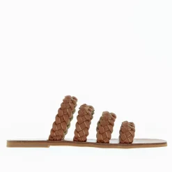 Mules Mila A Brides Tressees Camel
