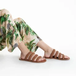 Mules Mila A Brides Tressees Camel