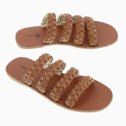 Mules Mila A Brides Tressees Camel