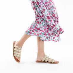 Mules Mila A Brides Tressees Or