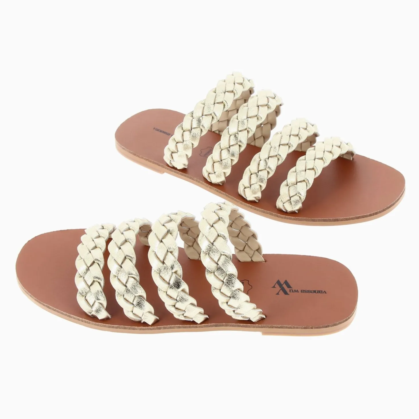 Mules Mila A Brides Tressees Or