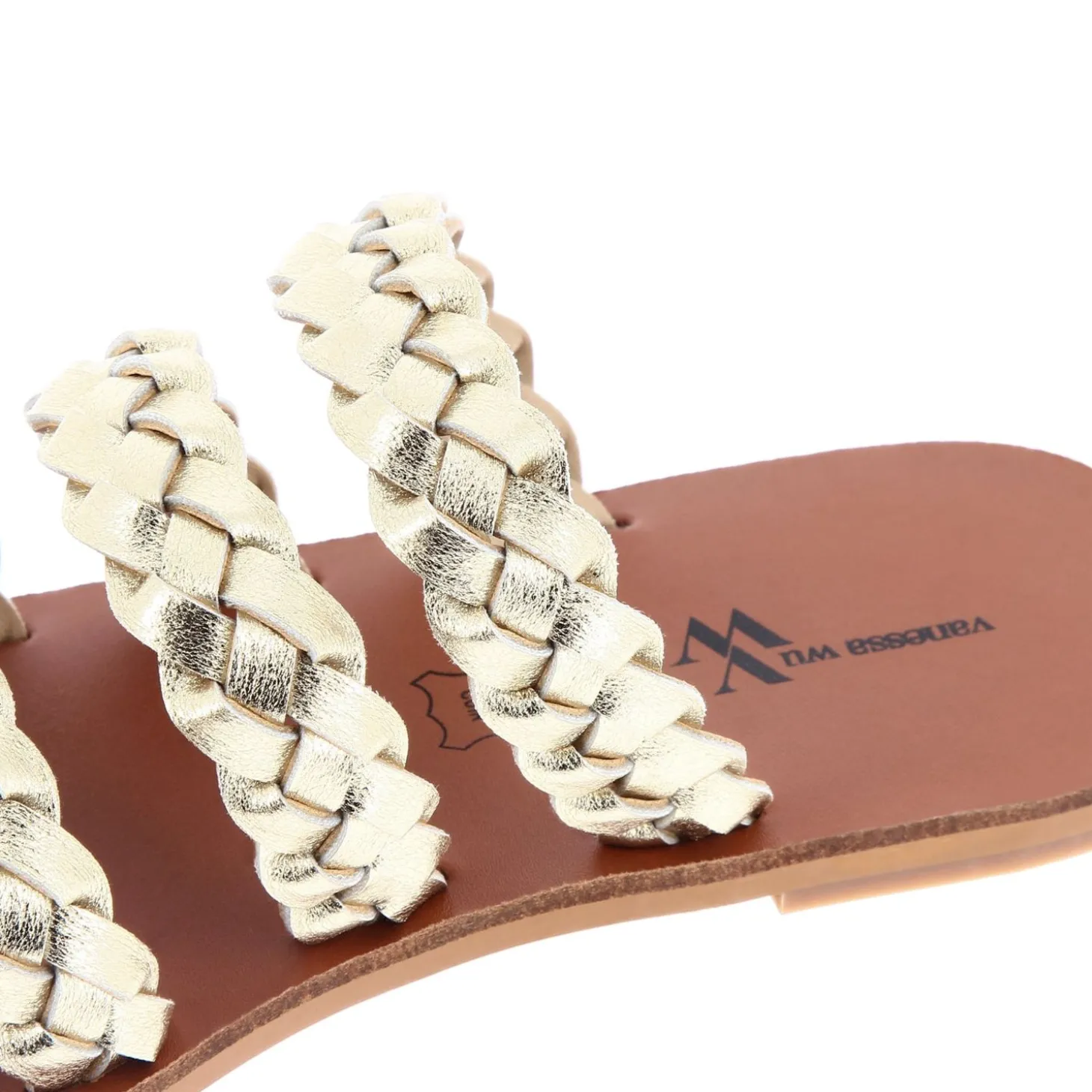 Mules Mila A Brides Tressees Or