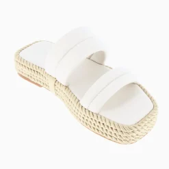 Mules Nala Beige Clair A Plateforme Cordes