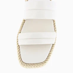Mules Nala Beige Clair A Plateforme Cordes
