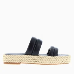 Mules Nala Noires A Plateforme Cordes