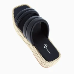 Mules Nala Noires A Plateforme Cordes