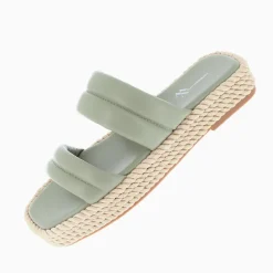 Mules Nala Vert Pastel A Plateforme Cordes