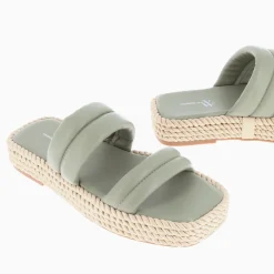 Mules Nala Vert Pastel A Plateforme Cordes