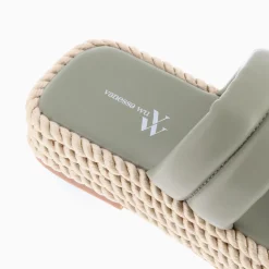 Mules Nala Vert Pastel A Plateforme Cordes