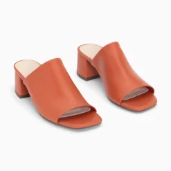 Mules Peep-Toe Helene Brique A Talon