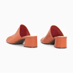 Mules Peep-Toe Helene Brique A Talon