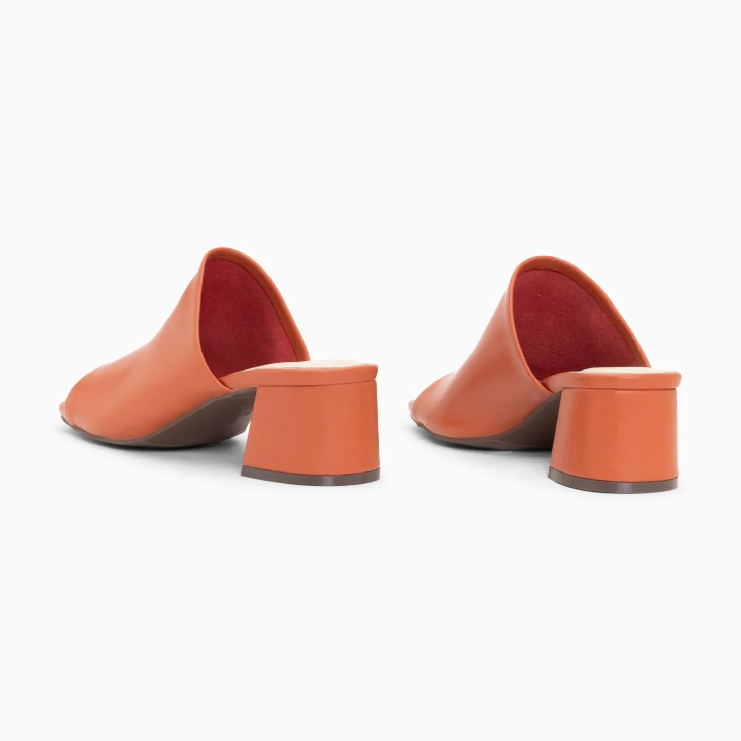 Mules Peep-Toe Helene Brique A Talon