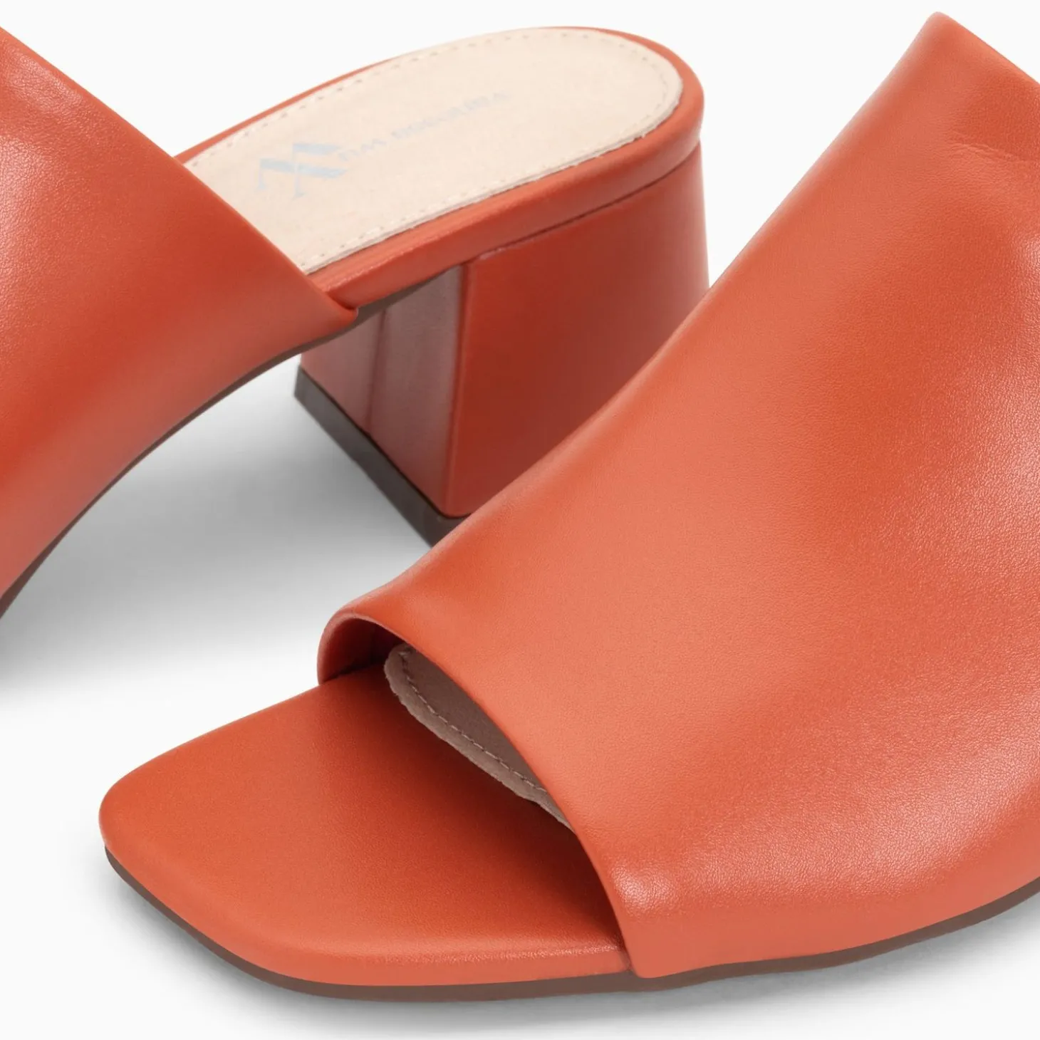 Mules Peep-Toe Helene Brique A Talon