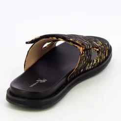 Mules Philippine Noir Et Or A Scratchs