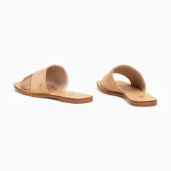 Mules Plates Soeacik Bi-Matiere Beige Et Rose Gold