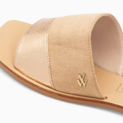 Mules Plates Soeacik Bi-Matiere Beige Et Rose Gold