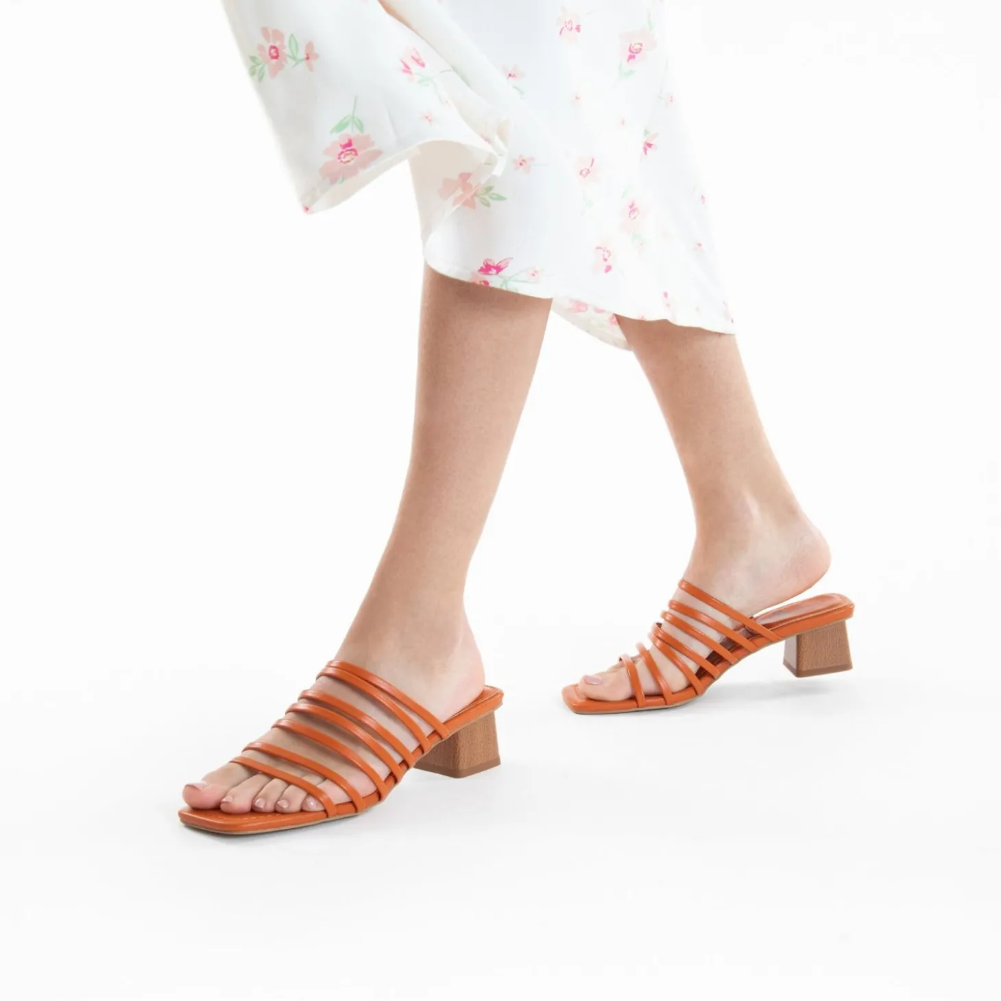 Mules Sienna Brique A Multiples Brides