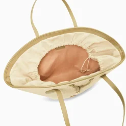 Panier Oversize Vivienne En Raphia Beige A Details Kaki