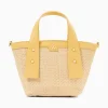 Petit Panier Juliana En Raphia Beige A Details Jaunes