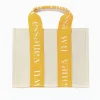 Petit Sac A Main Shopper Ophra Beige Et Jaune